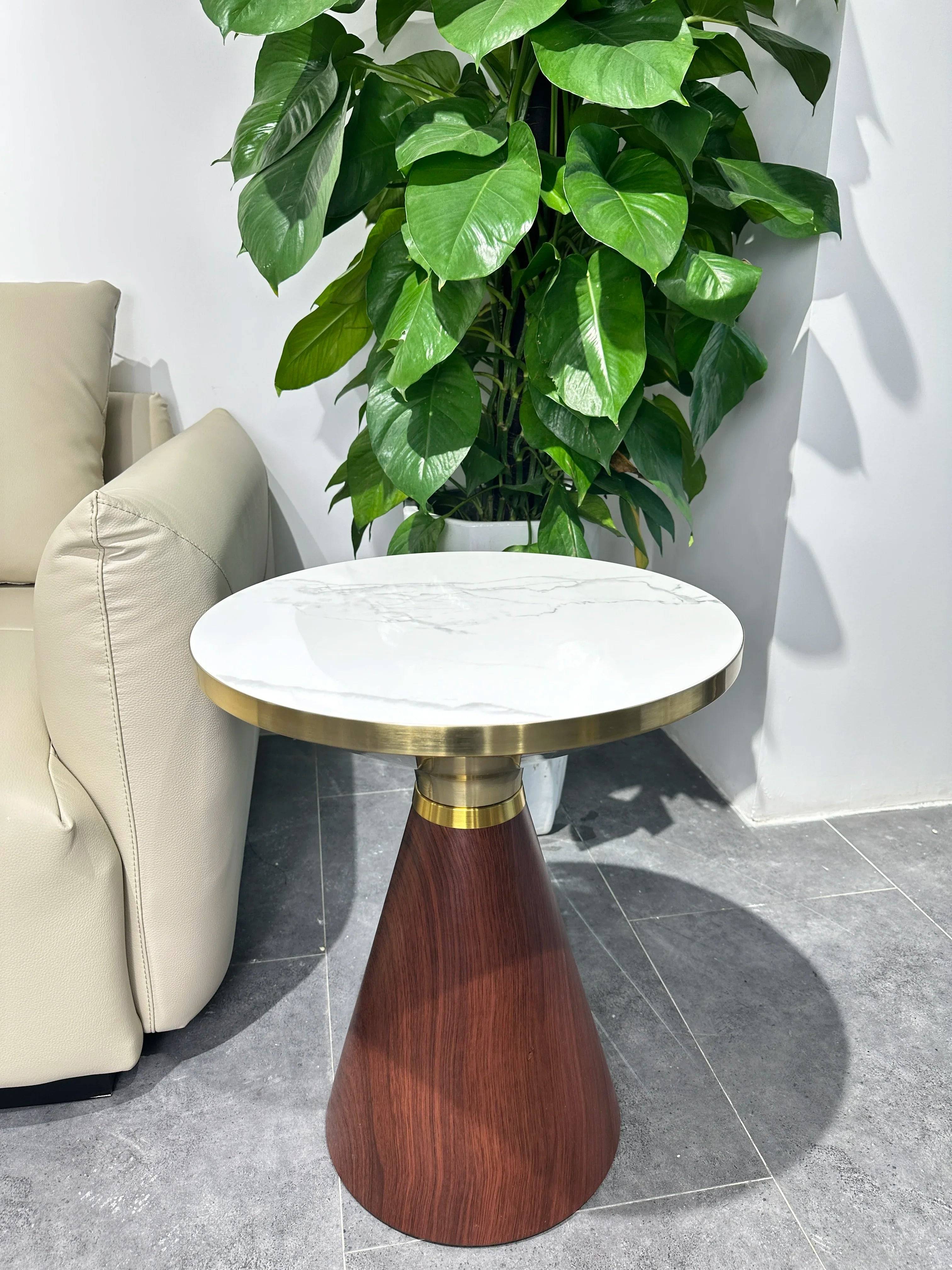 Cone Shaped sofa side marble table