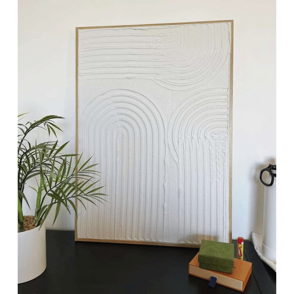 Handmade Modern Abstract Wall Art – Textured Arch for Bedrooms