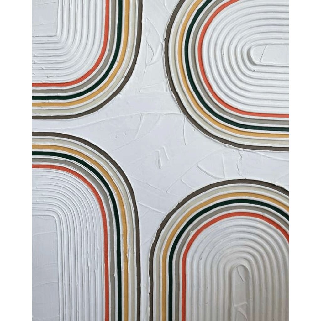 Handmade Textured Abstract Wall Art – Arch Design for Living Rooms