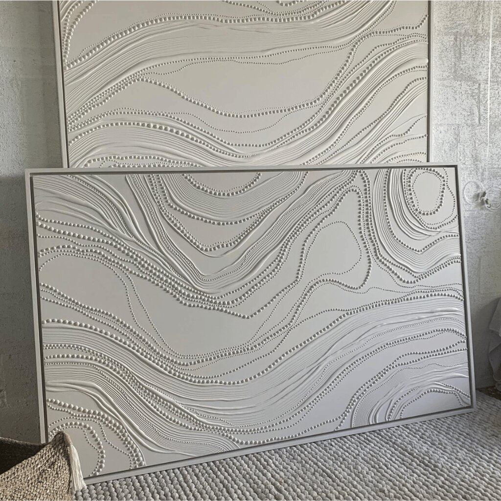 Intricate Flowing Lines & Beaded Elements for Bedroom, Living Room, Office Space Wall Art