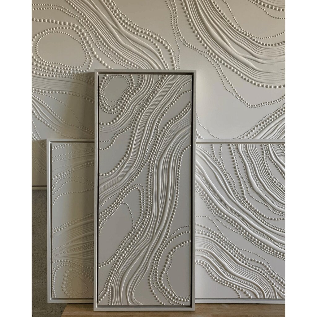 Organic Topographic Patterns with Beads for Bedroom, Living Room, Office Wall Texture Art