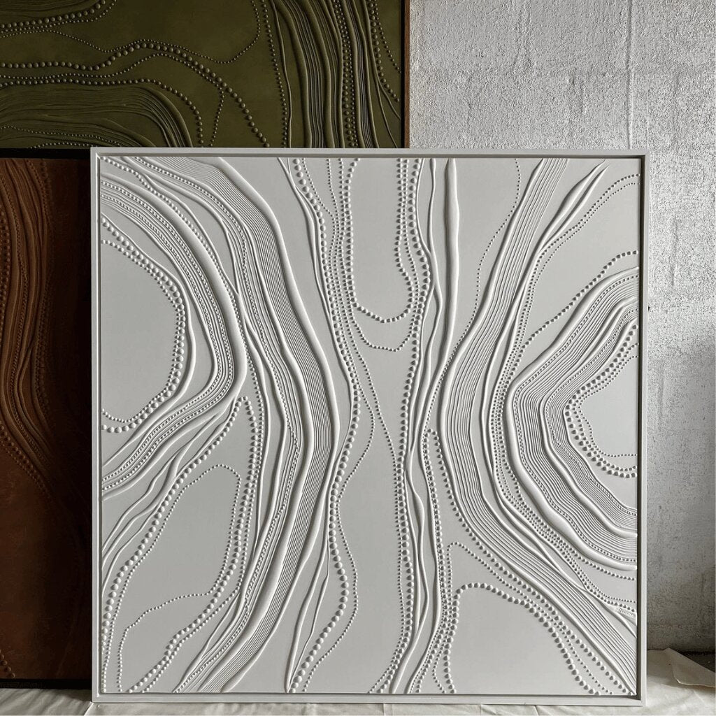 Beaded Accents on Intricate Flowing Lines – Bedroom, Living Room, Office Space Wall Art