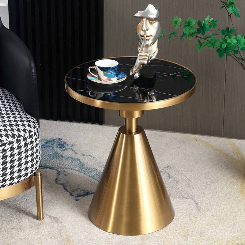 Contemporary Golden sofa marble side table