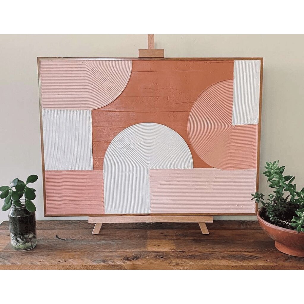 Handmade Abstract Wall Art – Textured Arch Design for Home Decor