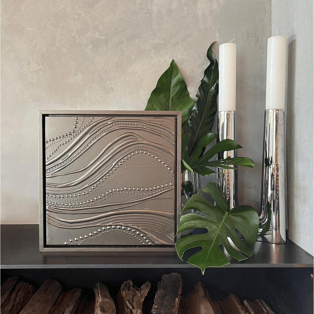Intricate Beaded Texture Art Featuring Topographic Flowing Lines for Bedroom, Living Room, Office