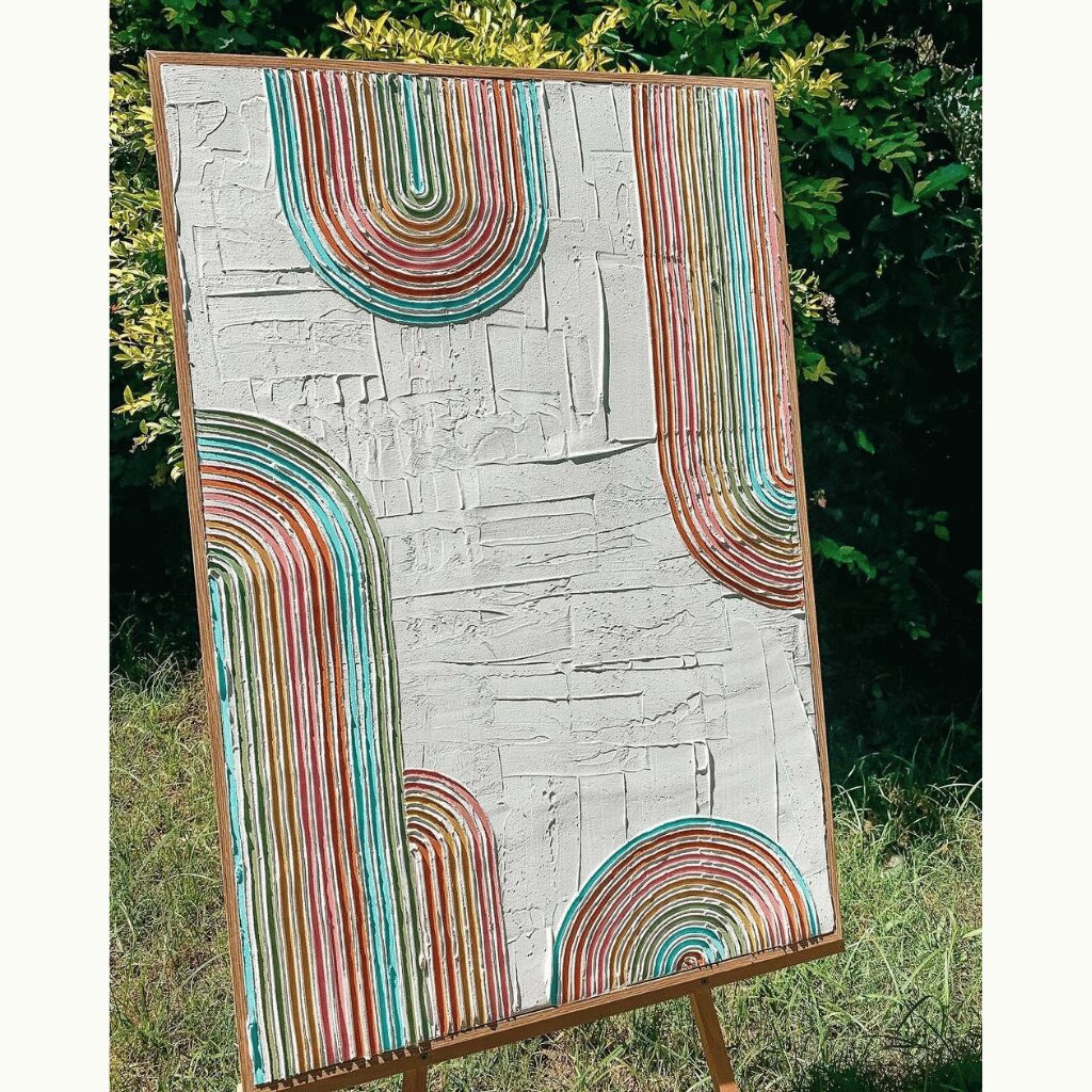 Textured Handmade Wall Art – Arch Abstract for Living Spaces
