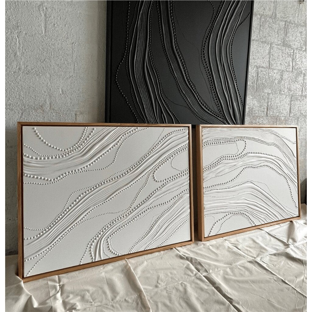 Intricate Flowing Lines and Beads – Textured Wall Art for Bedroom, Living Room, Office