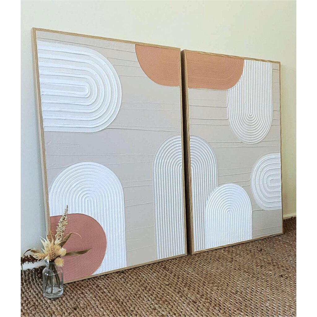 Handmade Modern Wall Art – Textured Arch for Home Decor