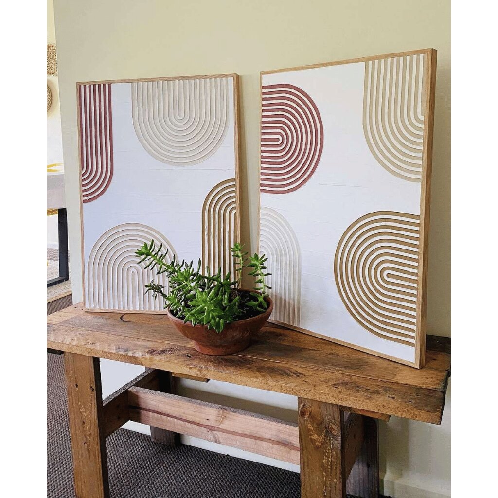 Handmade Wall Art – Textured Arch Abstract for Living Rooms