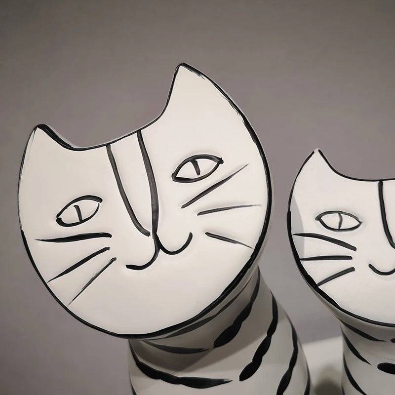 Hand Painted Kitty (Cats) Sculpture table decor - Set of 2