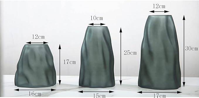 Glass Black table Vase- Set of 3