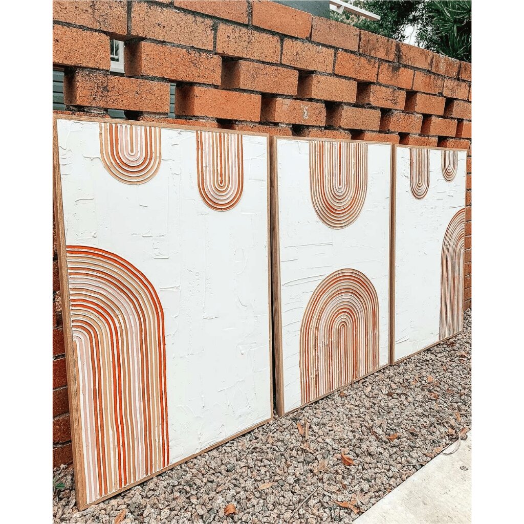 Handmade Modern Arch Wall Art – Abstract Texture for Bedrooms