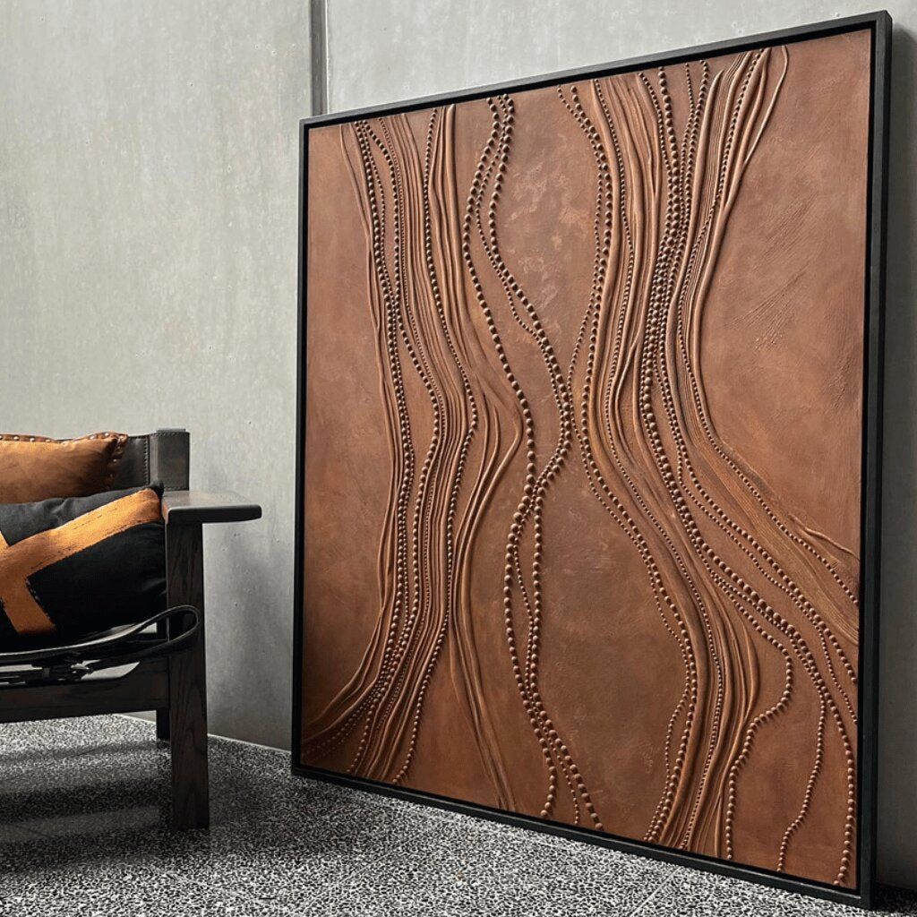 Organic & Structured Texture Art Featuring Flowing Lines for Bedroom, Living Room, Office Decor