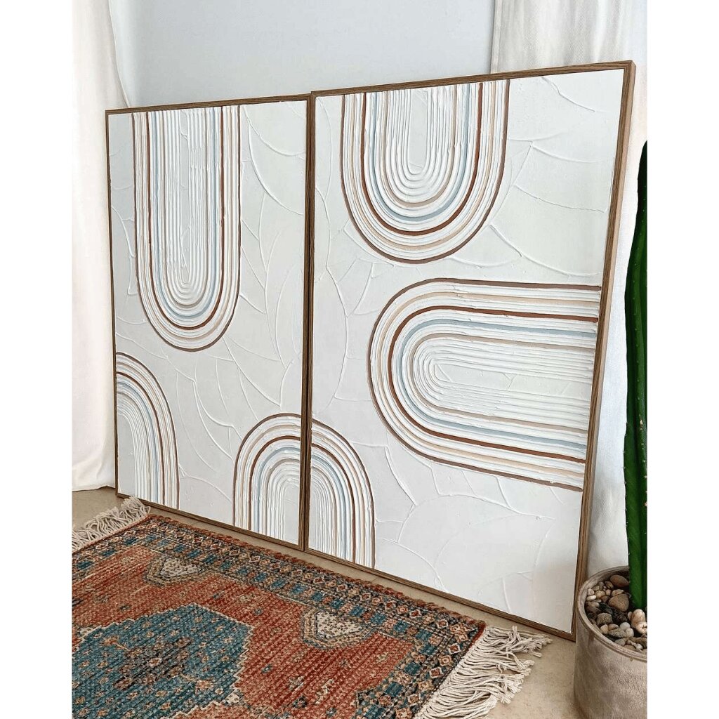 Modern Handmade Arch Wall Art – Abstract Texture for Offices