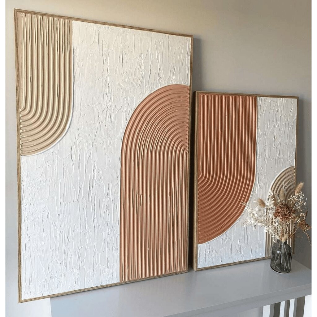Handmade Modern Textured Wall Art – Arch Abstract for Homes