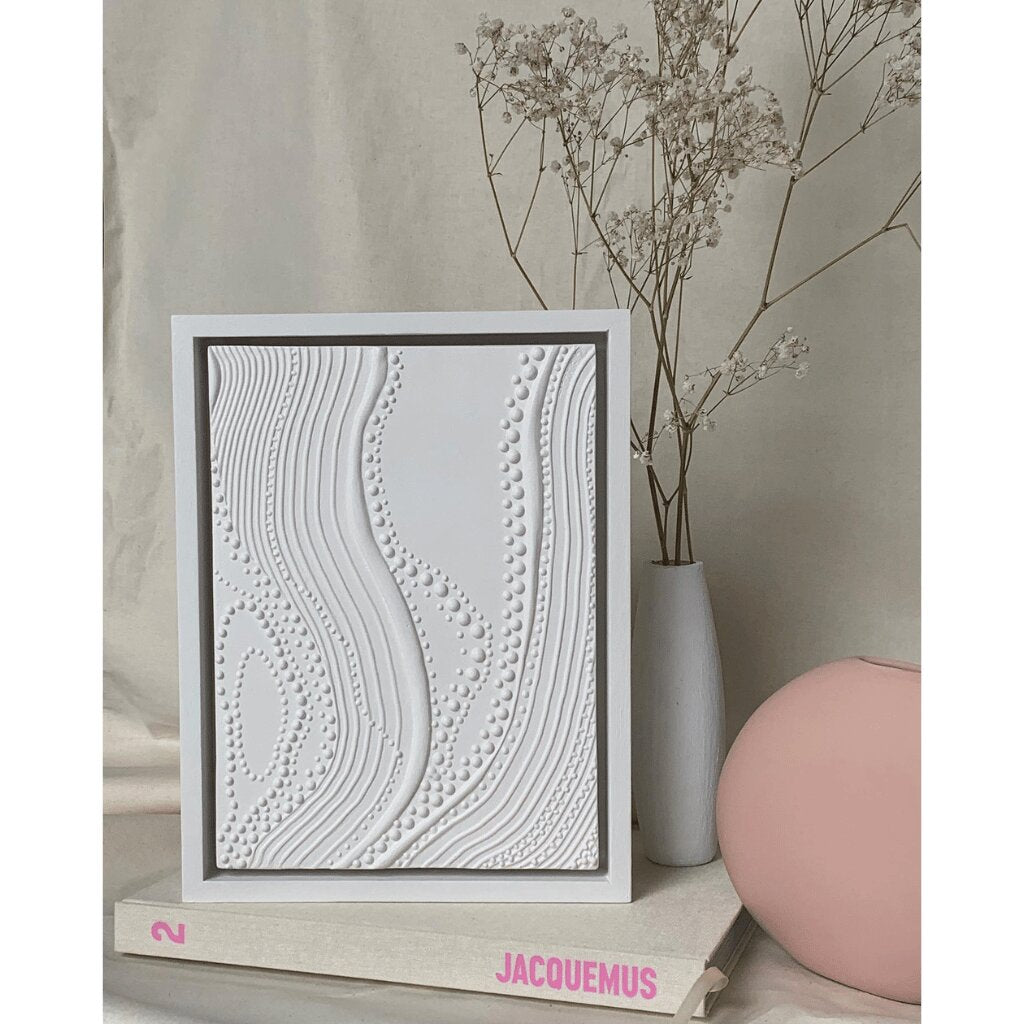 Topographic Patterns and Beaded Accents for Living Room, Bedroom, and Office Space Art
