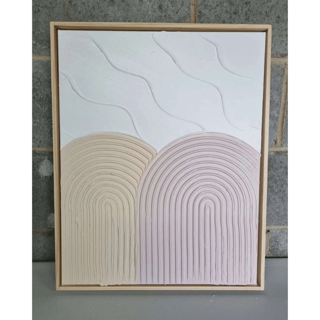 Handcrafted Modern Wall Art – Textured Arch Abstract for Bedrooms