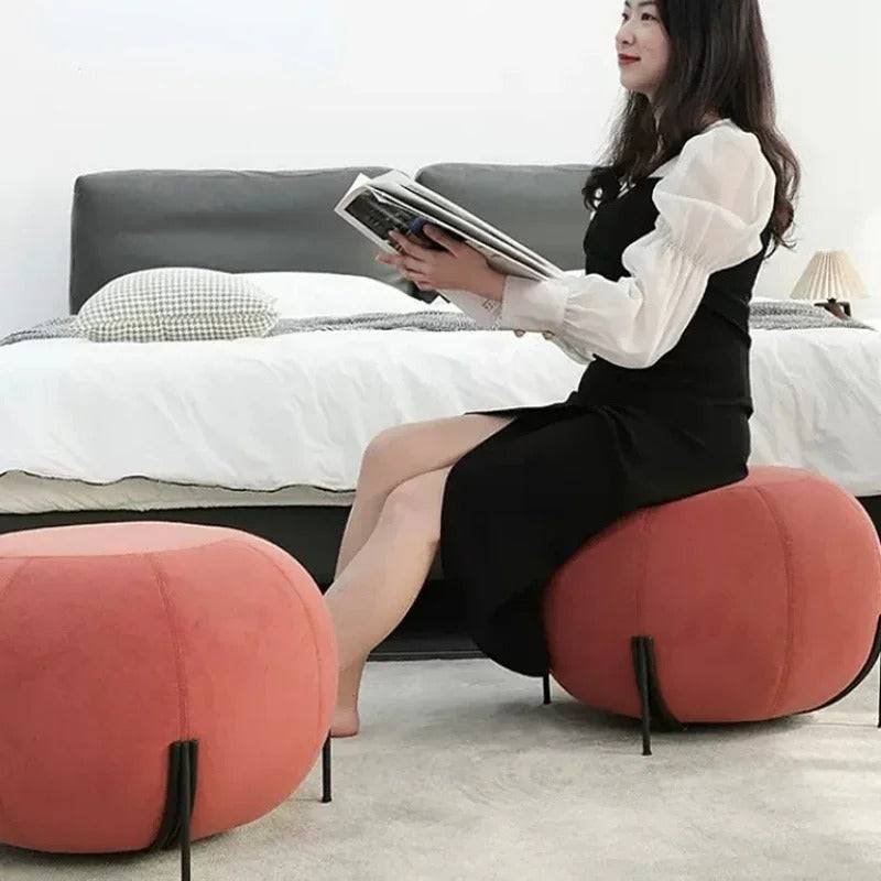 Tufted Pink Puffy - Pumpkin Chair