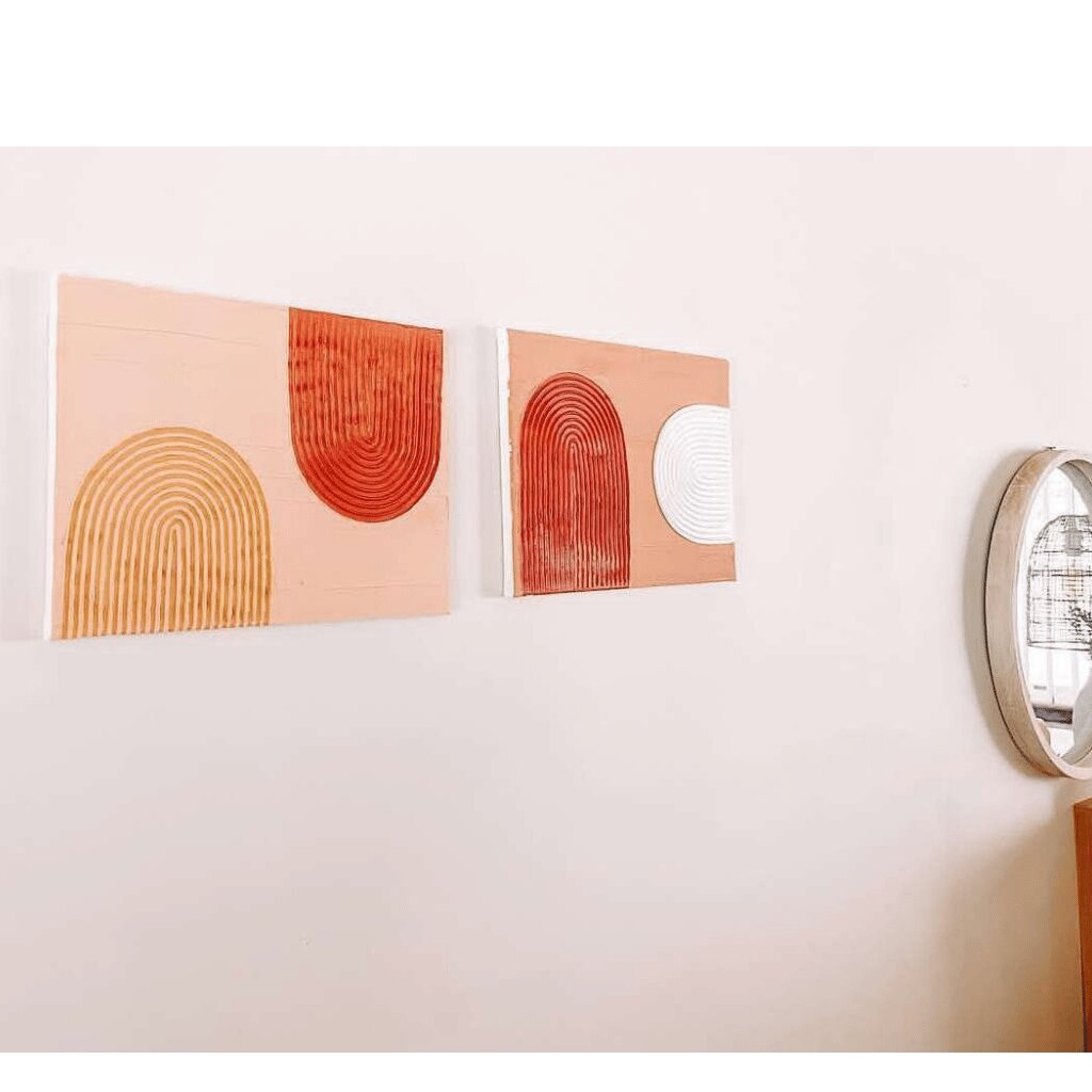 Abstract Handmade Textured Wall Art – Arch Design for Bedrooms