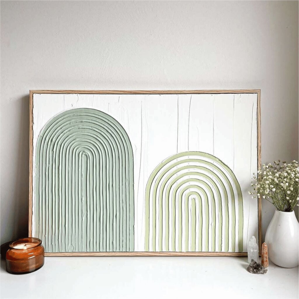 Handcrafted Modern Wall Art – Textured Arch for Living Rooms