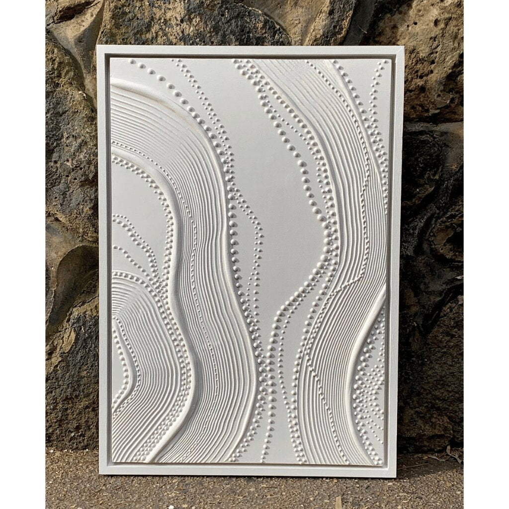 Beaded Accents and Flowing Lines – Intricate Texture Art for Bedroom, Living Room, Office