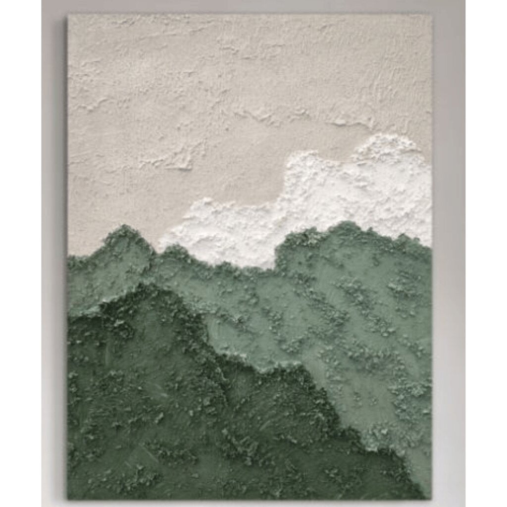 Abstract Wall Art Painting in Beige & White for Decor