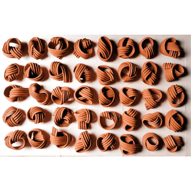 Artistic Carved Scarf Shape Terracotta Wall Mural- set