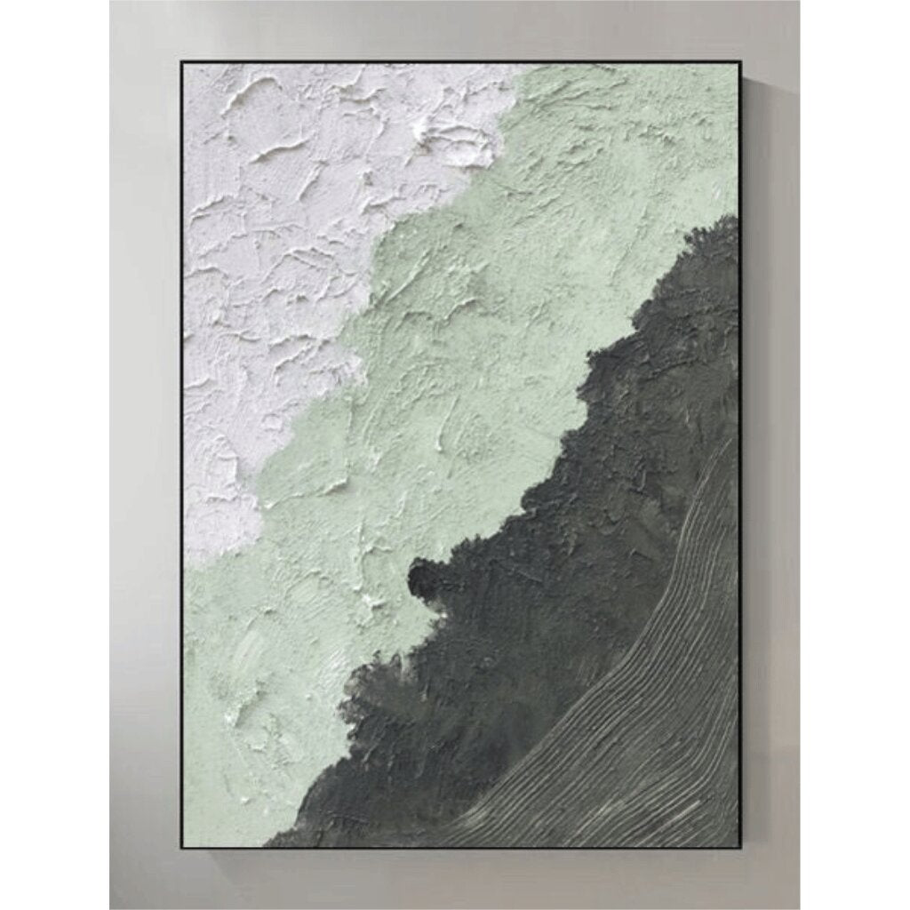 Beige & White 3D Abstract Plaster Painting for Interiors