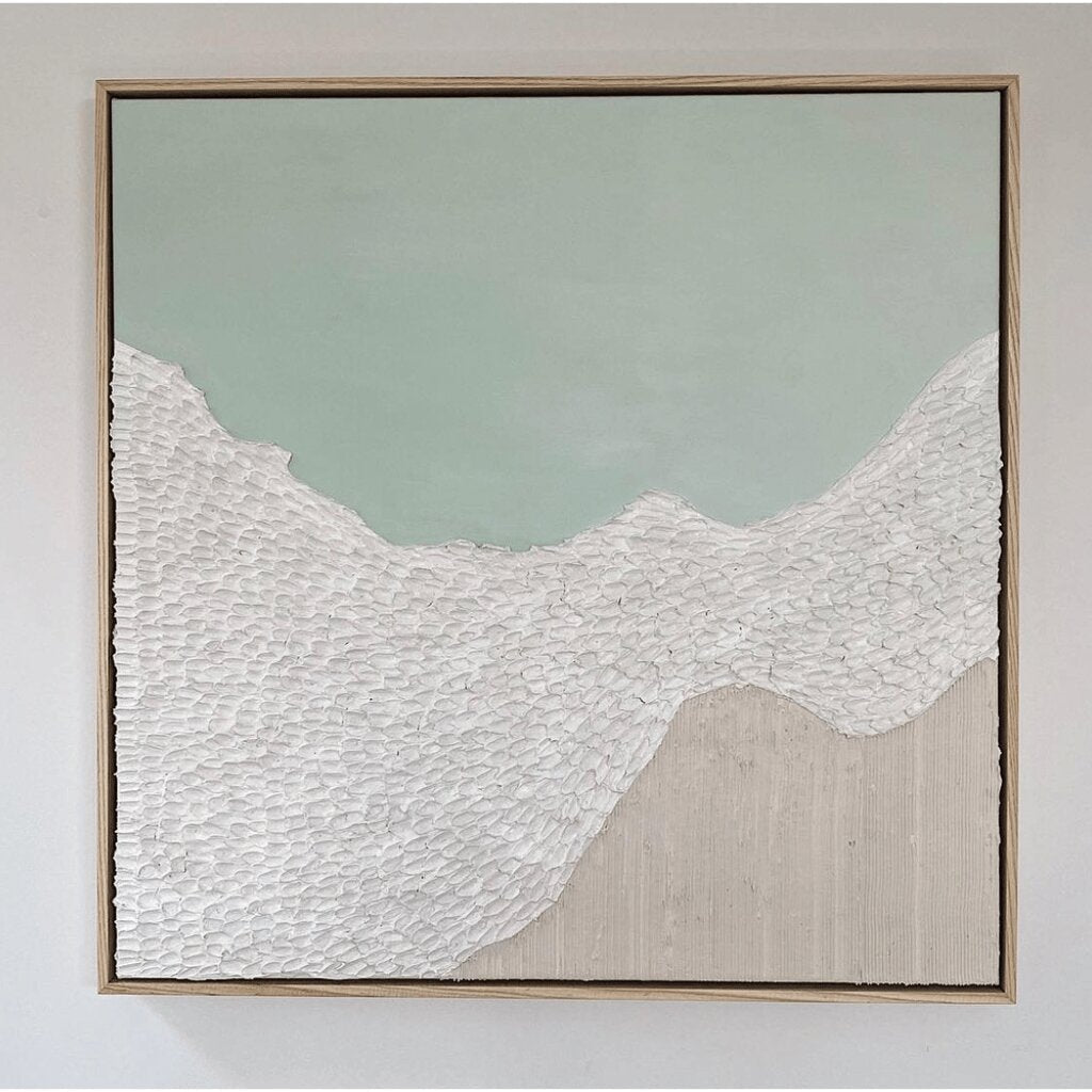 Beige White Abstract Wall Painting for Living & Bedrooms