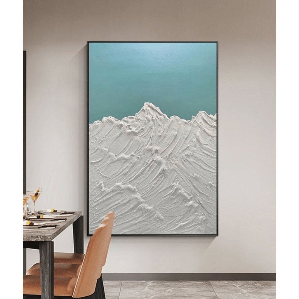 Beige White Plaster Art for Modern Bedroom Walls