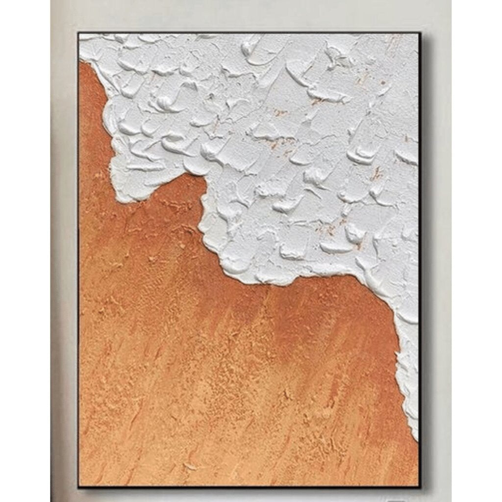 Beige & White Plaster Wall Art for Sophisticated Spaces