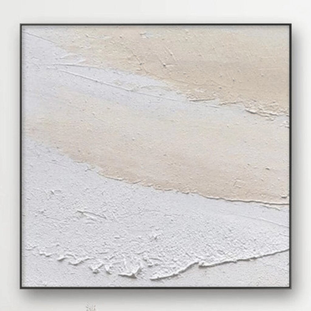 Beige & White Textured Art for Living Room Walls