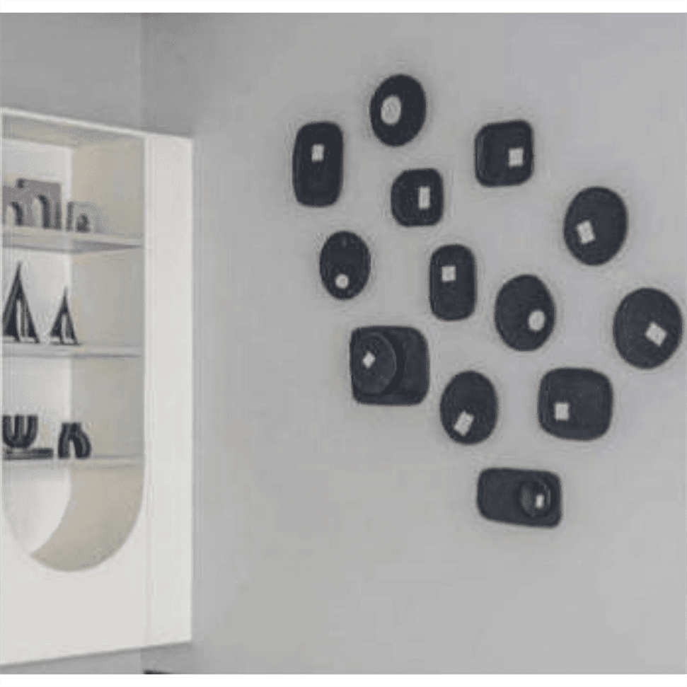 Blue Tones Dish Type Terracotta Wall Mural-- set of 13