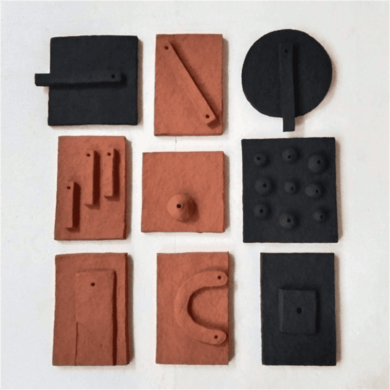 Cultural Fusion Terracotta Wall Mural- set of 9