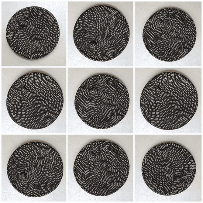 Decorative Round Masterpiece Terracotta Wall Mural- set of 9