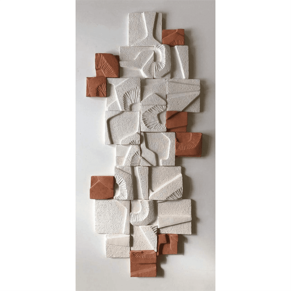 Geometric Impressions Terracotta Wall Mural- set of 25