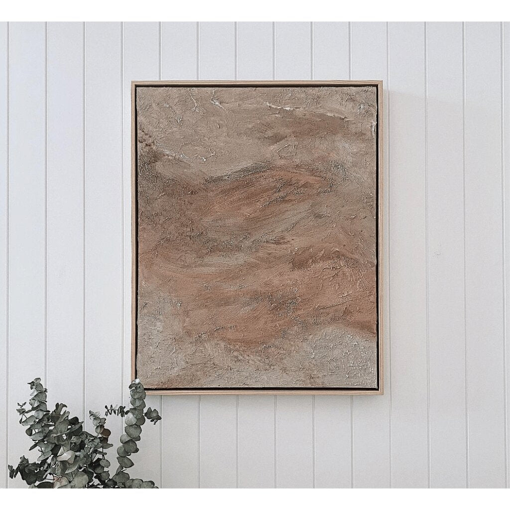 Modern Abstract Beige White Wall Art for Living Rooms