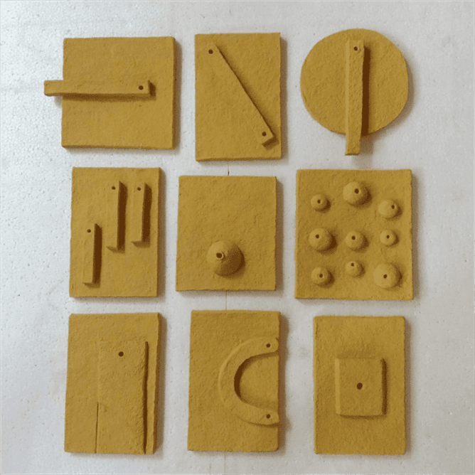 Modern Ethnic Terracotta Wall Mural- set of 9