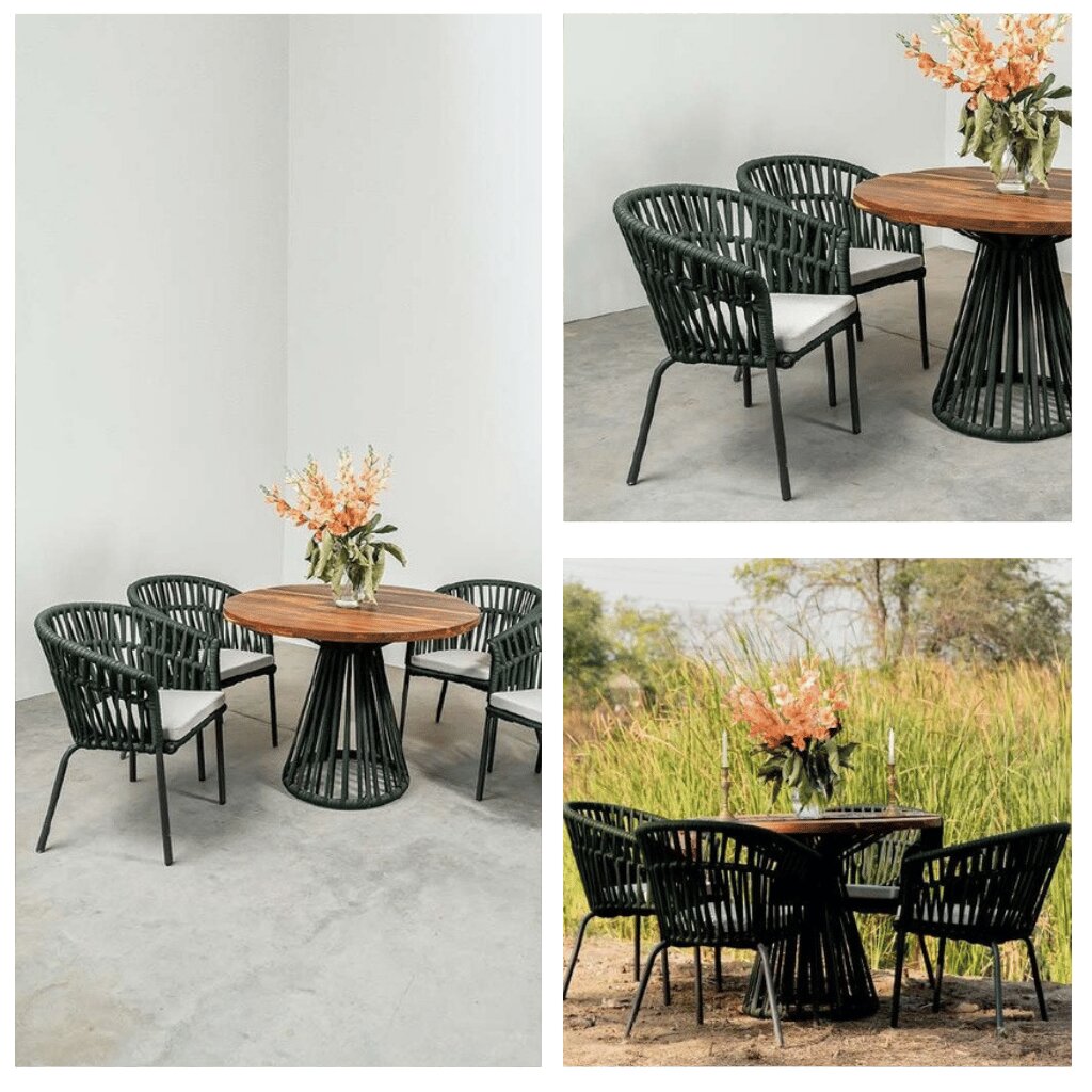 Outdoor Dining Set – Rattan Aluminum Frame
