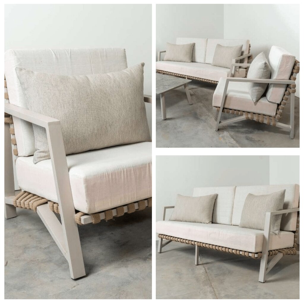 Outdoor Sofa Set – All-Weather Rattan Cushions