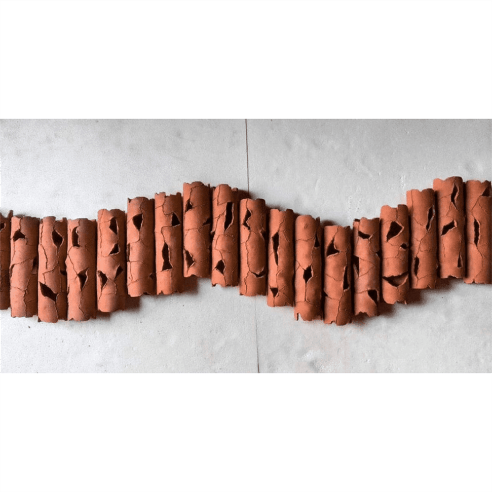 Pipe Shape Wave flow Terracotta Wall Mural