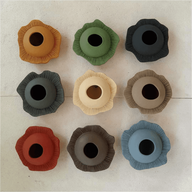 Regal Splendor Pot-Cup shape Terracotta Wall Mural- set of 9