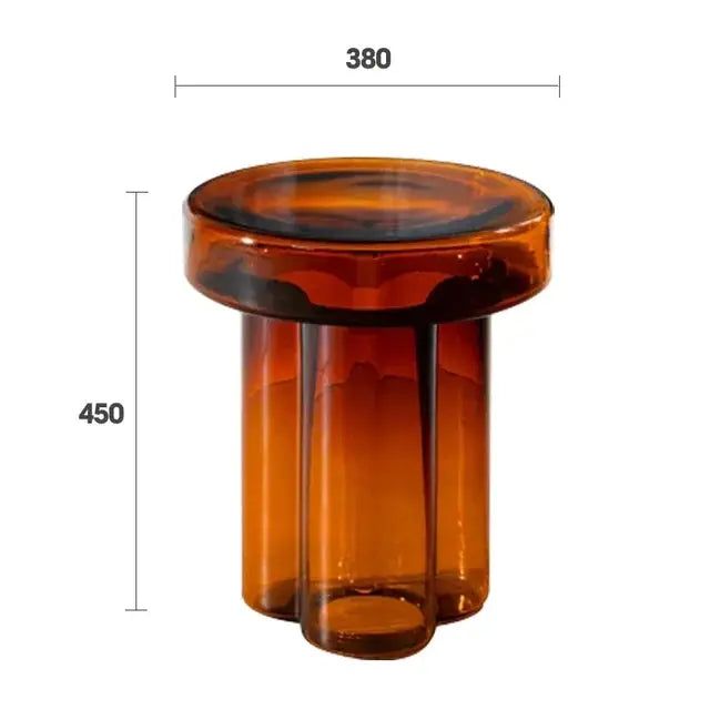 a table with a glass top on it