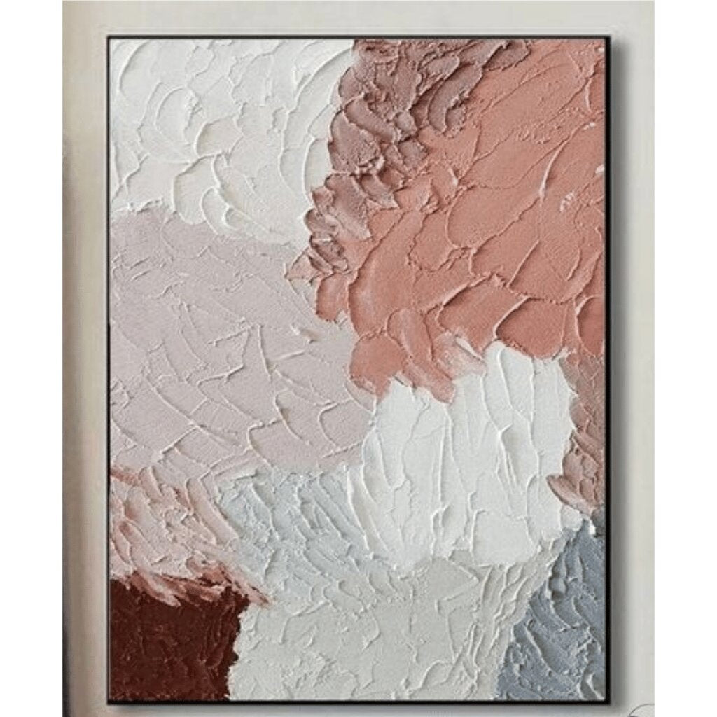 Textured 3D Plaster Wall Art Painting for Living Room