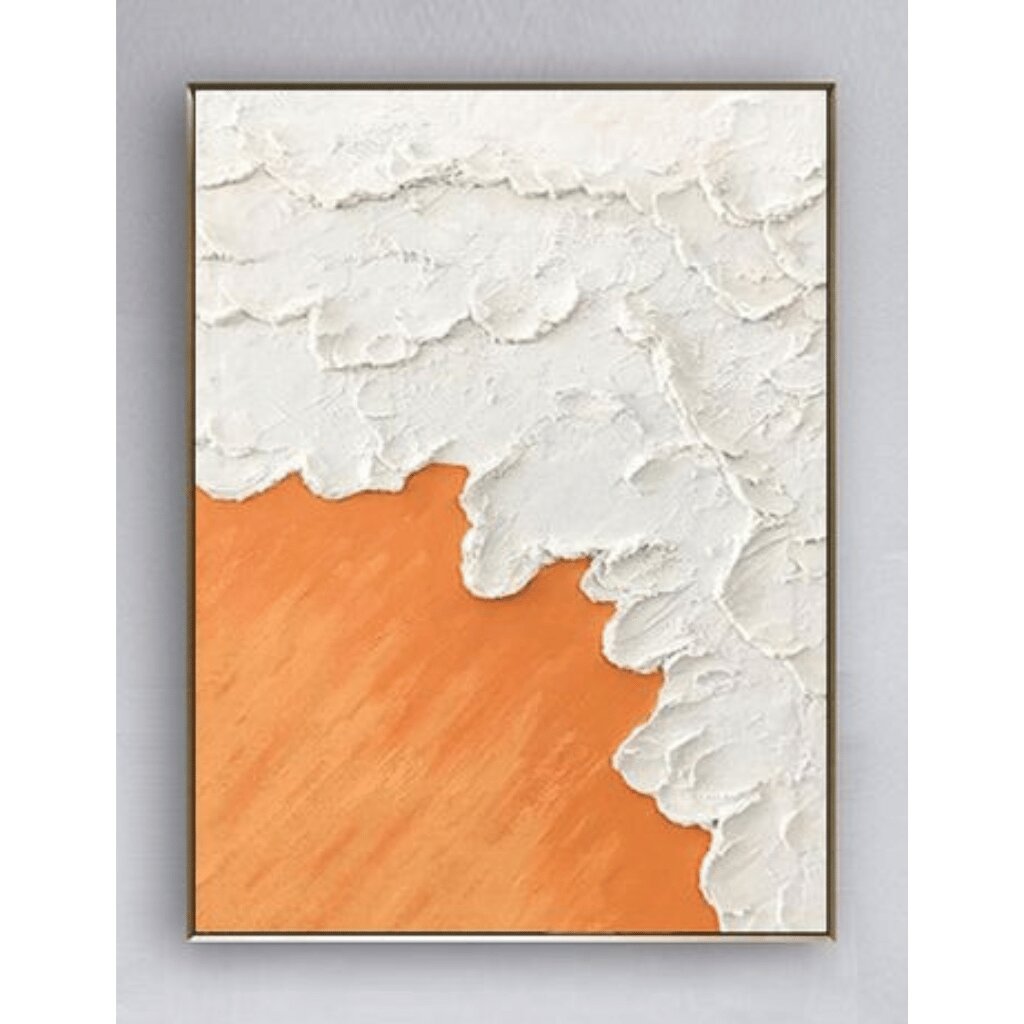 Textured Abstract Art for Living Room Walls, Beige White