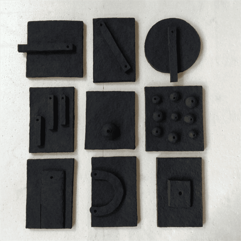 Textured Harmony Terracotta Wall Mural- set of 9