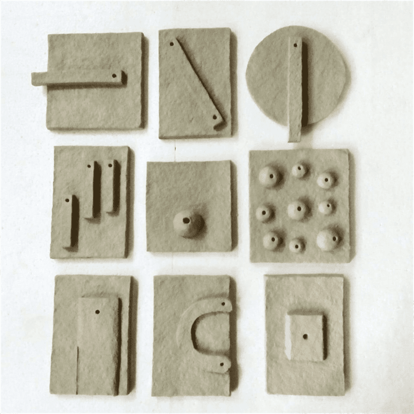 Tribal Expression Terracotta Wall Mural- set of 9