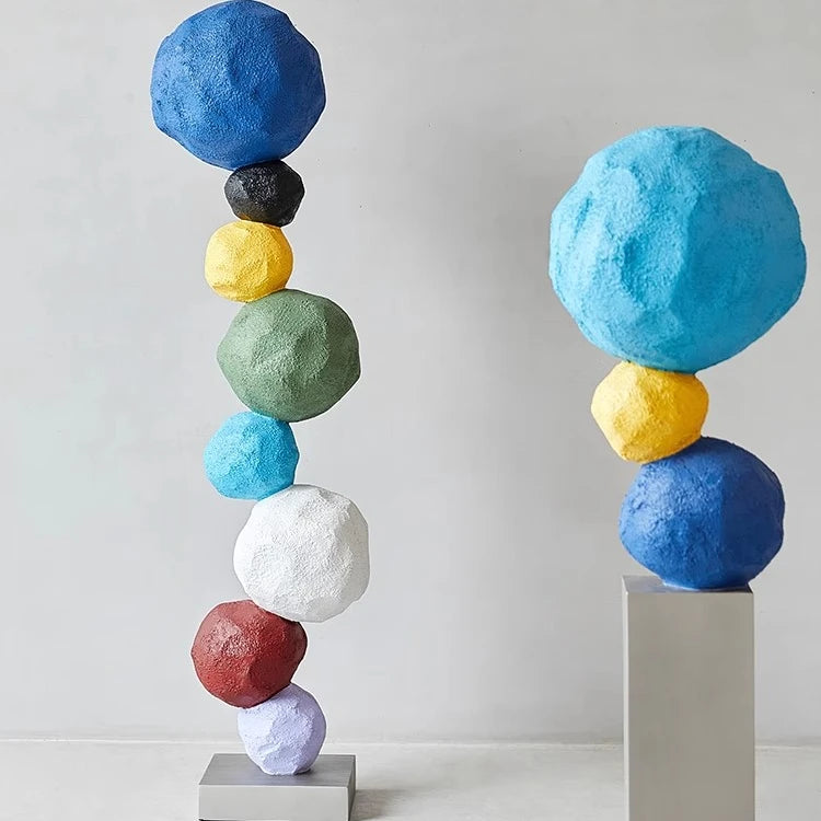 Stacked Colored Balls Artistic Sculpture