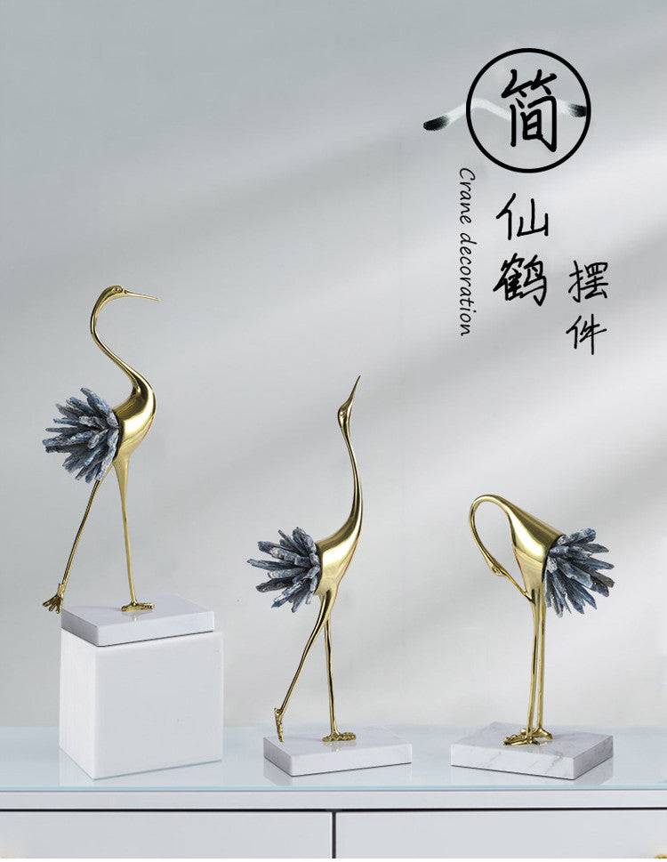 Crystal Crane table decor - set of 3