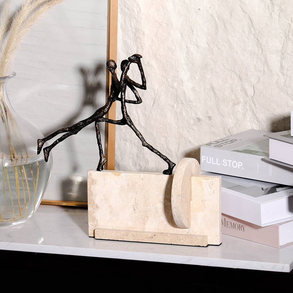 Couple Dancing in bench Marble Sculpture table decor
